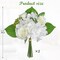 2-Pack Artificial Cemetery Grave Flower Bouquets – Hydrangea & Rose Silk Floral Arrangements for Cemetery, Memorials, Weddings, Home & Office Decor, White